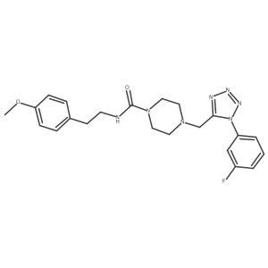 4-((1-(3-fluorophenyl)-1H-tetrazol-5-yl)methyl)-N-(4-methoxyphenethyl)piperazine-1-carboxamide Structure