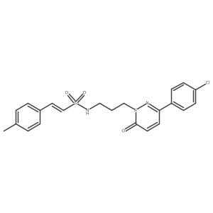 (E)-N-(3-(3-(4-chlorophenyl)-6-oxopyridazin-1(6H)-yl)propyl)-2-(p-tolyl)ethenesulfonamide结构式