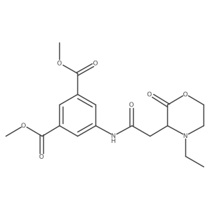 Dimethyl 5-{[(4-ethyl-2-oxomorpholin-3-yl)acetyl]amino}isophthalate Structure