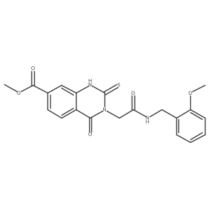 Methyl 3-({[(2-methoxyphenyl)methyl]carbamoyl}methyl)-4-oxo-2-sulfanylidene-1,2,3,4-tetrahydroquinazoline-7-carboxylate结构式