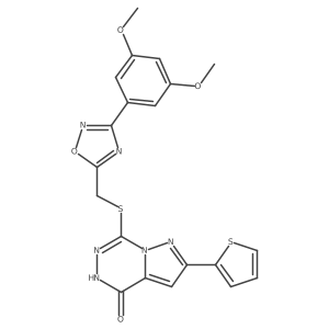 7-({[3-(3,5-dimethoxyphenyl)-1,2,4-oxadiazol-5-yl]methyl}sulfanyl)-2-(thiophen-2-yl)-4H,5H-pyrazolo[1,5-d][1,2,4]triazin-4-one Structure