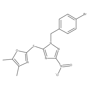 1-(4-bromobenzyl)-5-[(4,5-dimethyl-1,3-oxazol-2-yl)sulfanyl]-3-nitro-1H-1,2,4-triazole结构式
