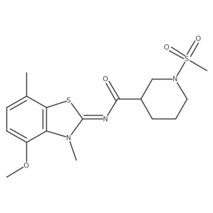 (Z)-N-(4-methoxy-3,7-dimethylbenzo[d]thiazol-2(3H)-ylidene)-1-(methylsulfonyl)piperidine-3-carboxamide Structure