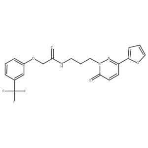 N-{3-[3-(furan-2-yl)-6-oxo-1,6-dihydropyridazin-1-yl]propyl}-2-[3-(trifluoromethyl)phenoxy]acetamide结构式