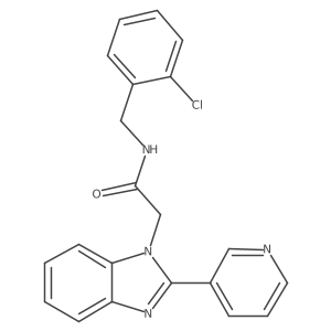 O=C(Cn1c(-c2cccnc2)nc2ccccc21)NCc1ccccc1Cl结构式