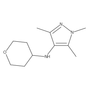 1,3,5-Trimethyl-N-(tetrahydro-2H-pyran-4-yl)-1H-pyrazol-4-amine结构式