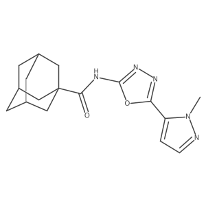 (3r,5r,7r)-N-(5-(1-methyl-1H-pyrazol-5-yl)-1,3,4-oxadiazol-2-yl)adamantane-1-carboxamide Structure
