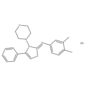 (Z)-3,4-dimethyl-N-(3-morpholino-4-phenylthiazol-2(3H)-ylidene)aniline hydrobromide结构式