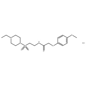 N-(2-((4-ethylpiperazin-1-yl)sulfonyl)ethyl)-2-(4-methoxyphenoxy)acetamide hydrochloride结构式