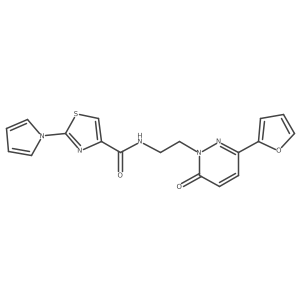 N-(2-(3-(furan-2-yl)-6-oxopyridazin-1(6H)-yl)ethyl)-2-(1H-pyrrol-1-yl)thiazole-4-carboxamide Structure
