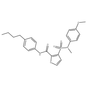 N-(4-butylphenyl)-3-[(4-methoxyphenyl)(methyl)sulfamoyl]thiophene-2-carboxamide结构式