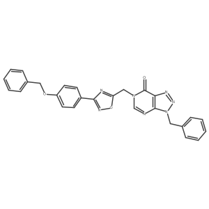3-benzyl-6-((3-(4-(benzyloxy)phenyl)-1,2,4-oxadiazol-5-yl)methyl)-3H-[1,2,3]triazolo[4,5-d]pyrimidin-7(6H)-one Structure