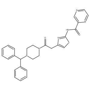 N-(4-(2-(4-benzhydrylpiperazin-1-yl)-2-oxoethyl)thiazol-2-yl)pyrazine-2-carboxamide Structure