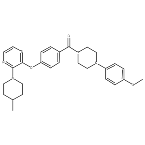 (4-(4-Methoxyphenyl)piperazin-1-yl)(4-((3-(4-methylpiperidin-1-yl)pyrazin-2-yl)oxy)phenyl)methanone结构式