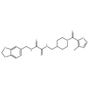 N1-(benzo[d][1,3]dioxol-5-ylmethyl)-N2-((1-(4-methyl-1,2,3-thiadiazole-5-carbonyl)piperidin-4-yl)methyl)oxalamide Structure