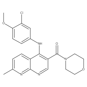 (4-((3-Chloro-4-methoxyphenyl)amino)-7-methyl-1,8-naphthyridin-3-yl)(morpholino)methanone Structure
