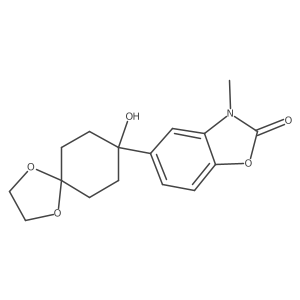 5-(8-Hydroxy-1,4-dioxa-spiro[4.5]dec-8-yl)-3-methyl-3H-benzooxazol-2-one Structure