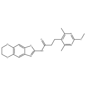 3-[4,6-dimethyl-2-(methylsulfanyl)pyrimidin-5-yl]-N-{10,13-dioxa-4-thia-6-azatricyclo[7.4.0.0^{3,7}]trideca-1,3(7),5,8-tetraen-5-yl}propanamide Structure