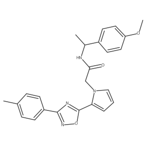 N-[1-(4-methoxyphenyl)ethyl]-2-{2-[3-(4-methylphenyl)-1,2,4-oxadiazol-5-yl]-1H-pyrrol-1-yl}acetamide结构式