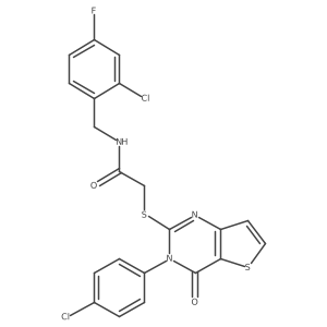N-(2-chloro-4-fluorobenzyl)-2-{[3-(4-chlorophenyl)-4-oxo-3,4-dihydrothieno[3,2-d]pyrimidin-2-yl]sulfanyl}acetamide结构式