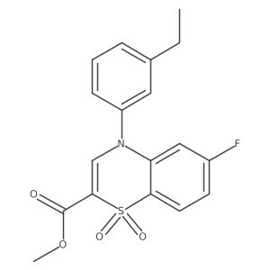 methyl 4-(3-ethylphenyl)-6-fluoro-4H-1,4-benzothiazine-2-carboxylate 1,1-dioxide结构式