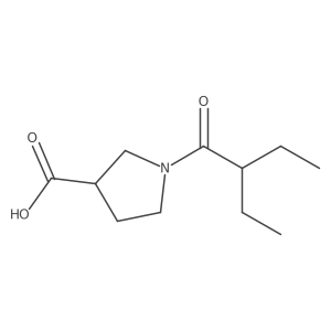 1-(2-Ethylbutanoyl)pyrrolidine-3-carboxylic acid Structure
