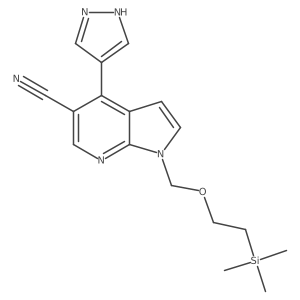 4-(1H-pyrazol-4-yl)-1-[[2-(trimethylsilyl)ethoxy]methyl]-1H-pyrrolo[2,3-b]pyridine-5-carbonitrile Structure