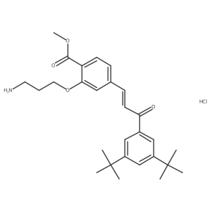 methyl 2-(3-aminopropoxy)-4-[(E)-3-(3,5-ditert-butylphenyl)-3-oxoprop-1-enyl]benzoate;hydrochloride Structure