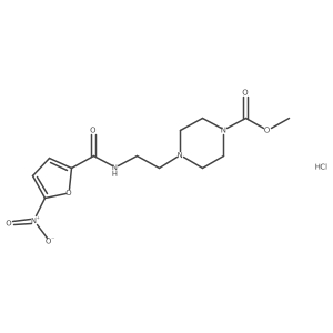 Methyl 4-(2-(5-nitrofuran-2-carboxamido)ethyl)piperazine-1-carboxylate hydrochloride结构式