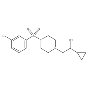 2-[4-(3-Chlorobenzenesulfonyl)piperazin-1-yl]-1-cyclopropylethan-1-ol结构式