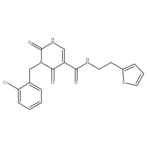 3-(2-chlorobenzyl)-2,4-dioxo-N-(2-(thiophen-2-yl)ethyl)-1,2,3,4-tetrahydropyrimidine-5-carboxamide结构式