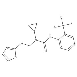 1-Cyclopropyl-1-(2-(thiophen-2-yl)ethyl)-3-(2-(trifluoromethyl)phenyl)urea Structure