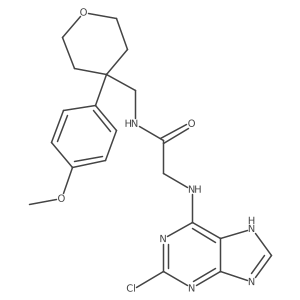 N~2~-(2-chloro-9H-purin-6-yl)-N-{[4-(4-methoxyphenyl)tetrahydro-2H-pyran-4-yl]methyl}glycinamide结构式