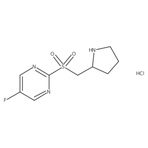 5-Fluoro-2-((pyrrolidin-2-ylmethyl)sulfonyl)pyrimidine hydrochloride Structure