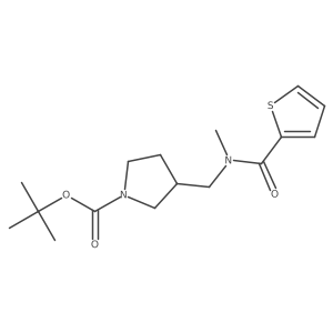 tert-Butyl 3-((N-methylthiophene-2-carboxamido)methyl)pyrrolidine-1-carboxylate结构式