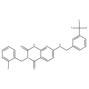 3-(2-fluorobenzyl)-7-((3-(trifluoromethyl)benzyl)amino)pyrimido[4,5-d]pyrimidine-2,4(1H,3H)-dione Structure
