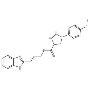 N-[3-(1H-benzimidazol-2-yl)propyl]-5-(4-methoxyphenyl)pyrazolidine-3-carboxamide Structure