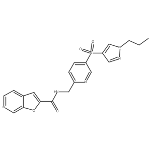 N-((5-((1-propyl-1H-pyrazol-4-yl)sulfonyl)pyridin-2-yl)methyl)furo[2,3-c]pyridine-2-carboxamide Structure