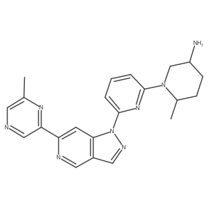 6-Methyl-1-[6-[6-(6-methyl-2-pyrazinyl)-1H-pyrazolo[4,3-c]pyridin-1-yl]-2-pyridinyl]-3-piperidinamine结构式