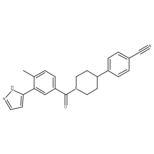 4-[1-[4-Methyl-3-(1H-pyrazol-3-yl)benzoyl]-4-piperidinyl]benzonitrile结构式