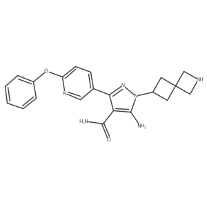5-Amino-1-(2-azaspiro[3.3]heptan-6-yl)-3-(6-phenoxypyridin-3-yl)pyrazole-4-carboxamide Structure