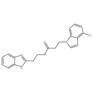 N-[2-(1H-1,3-benzimidazol-2-yl)ethyl]-3-(4-chloro-1H-indol-1-yl)propanamide结构式