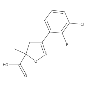 3-(3-Chloro-2-fluorophenyl)-5-methyl-4,5-dihydro-1,2-oxazole-5-carboxylic acid结构式