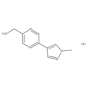 [5-(1-Methylpyrazol-4-yl)pyridin-2-yl]methanamine;hydrochloride Structure
