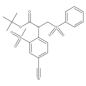 tert-Butyl (4-Cyano-2-(methylsulfonyl)phenyl)(phenylsulfonyl)methylcarbamate结构式