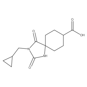 3-(Cyclopropylmethyl)-2,4-dioxo-1,3-diazaspiro[4.5]decane-8-carboxylic acid Structure
