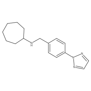 N-[[4-(triazol-2-yl)phenyl]methyl]cycloheptanamine Structure