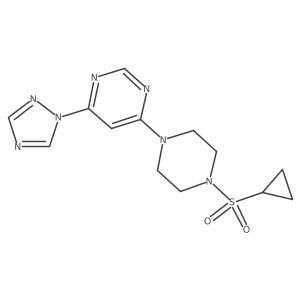 4-(4-(cyclopropylsulfonyl)piperazin-1-yl)-6-(1H-1,2,4-triazol-1-yl)pyrimidine结构式
