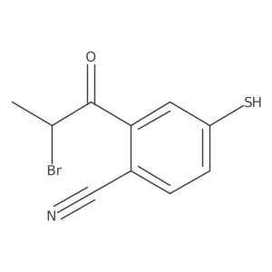 2-(2-Bromopropanoyl)-4-mercaptobenzonitrile Structure