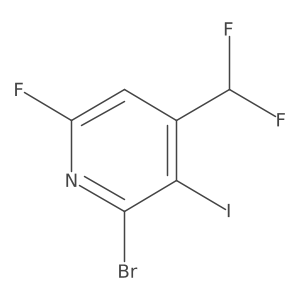 2-Bromo-4-(difluoromethyl)-6-fluoro-3-iodopyridine Structure